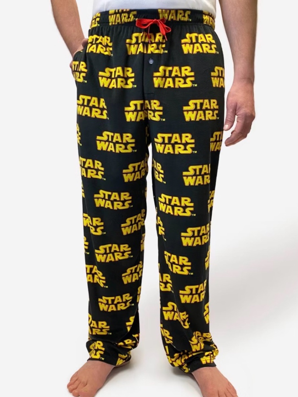 Men's Star Wars Pajama Pants Bottoms Drawstring Black Large New